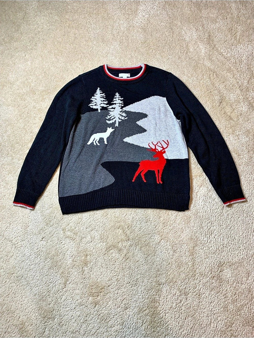 Charter Club Men's Geometric Crewneck Sweater XL